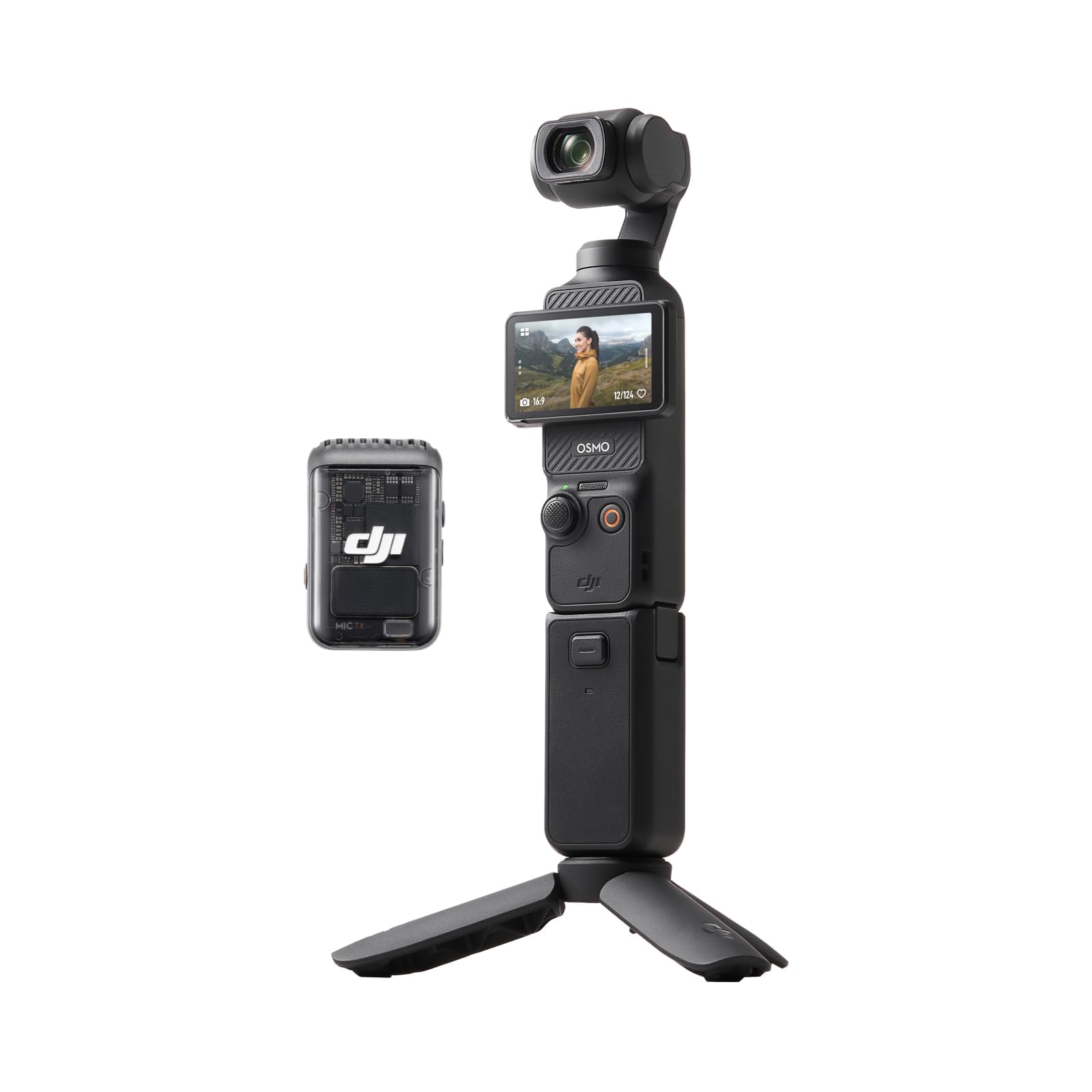 DJI Osmo Pocket 3, Vlogging-Kamera mit 1-Zoll-CMOS und 4K/120 fps Video, 3-Achsen-Stabilisierung, schnelles Scharfstellen, Gesichts/Objektverfolgung, kleine Videokamera für Fotografie