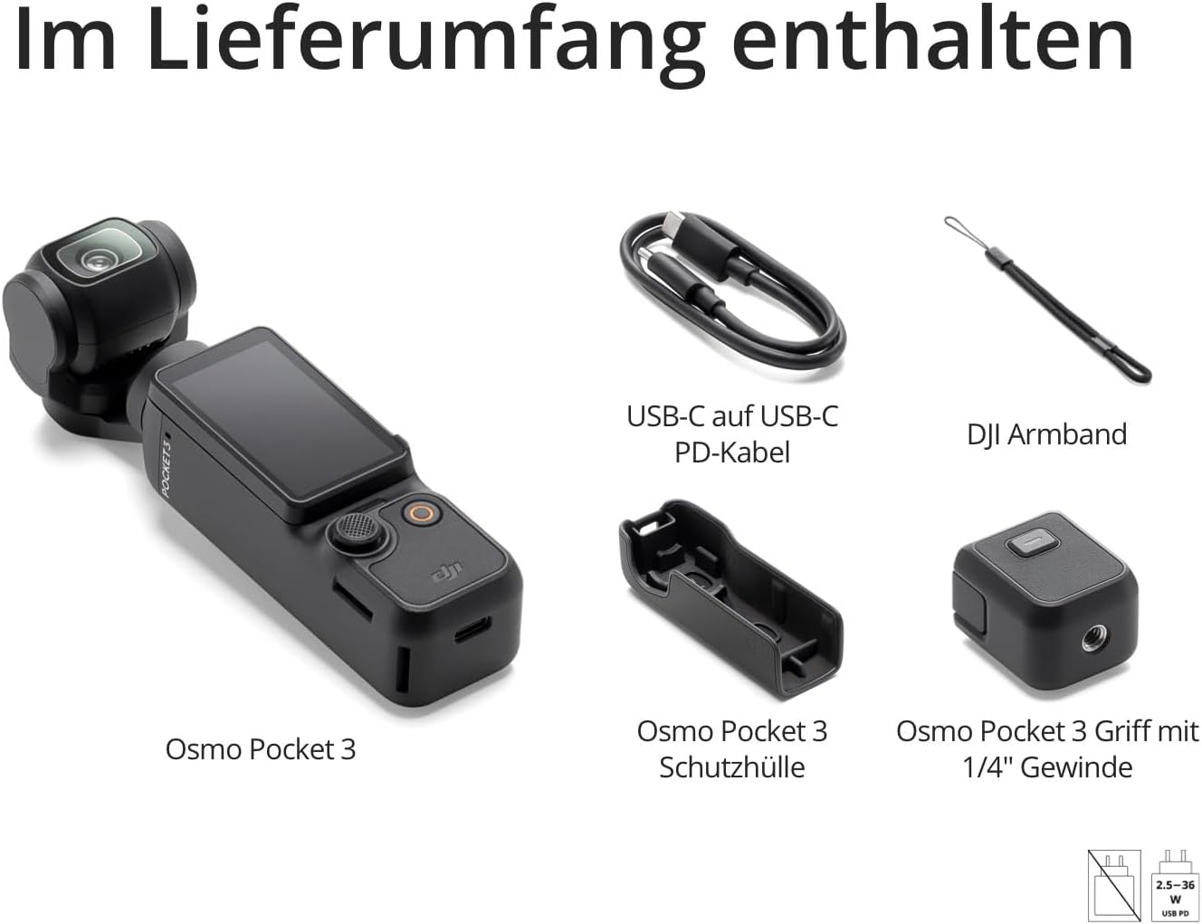 DJI Osmo Pocket 3, Vlogging-Kamera mit 1-Zoll-CMOS und 4K/120 fps Video, 3-Achsen-Stabilisierung, schnelles Scharfstellen, Gesichts/Objektverfolgung, kleine Videokamera für Fotografie
