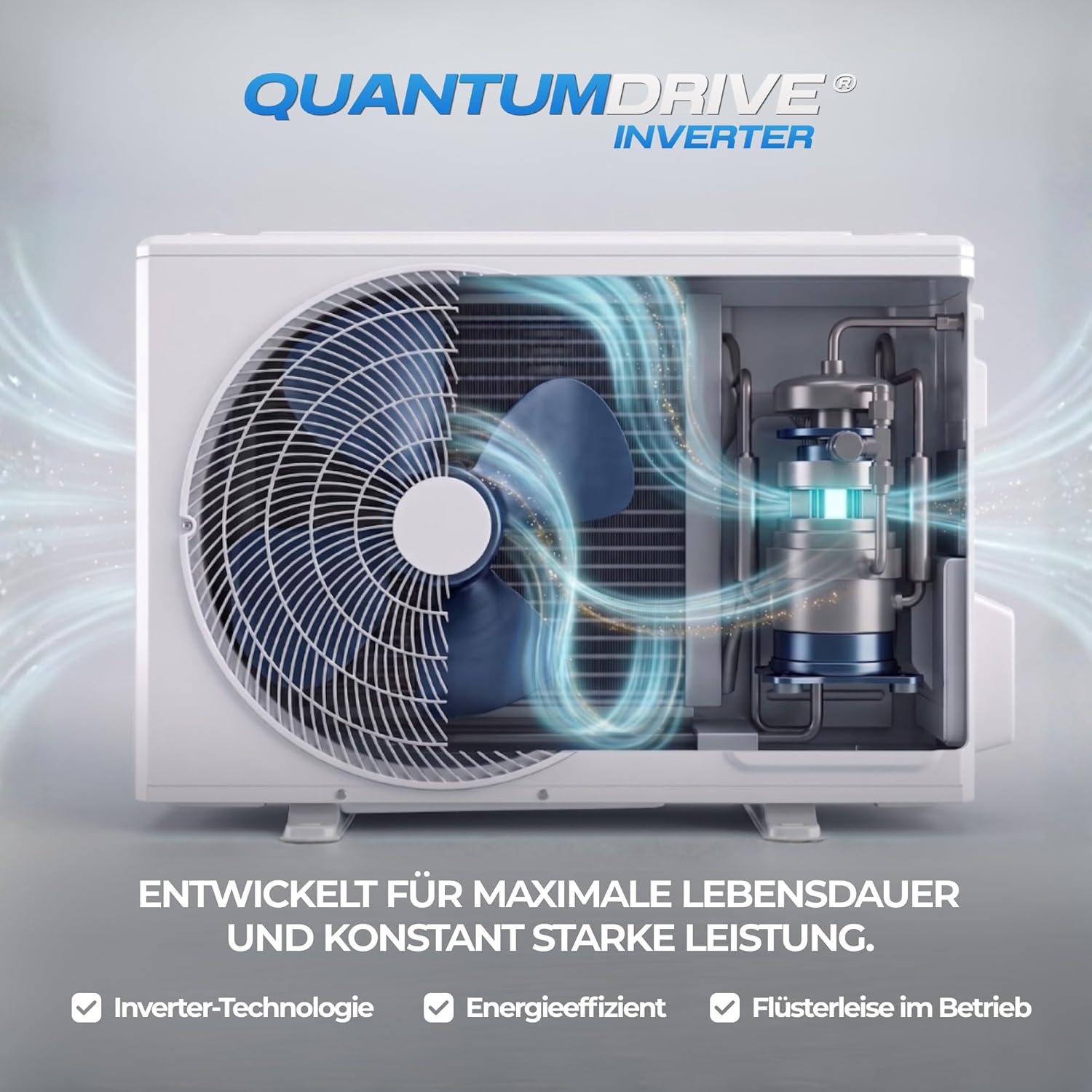 Kältebringer Split Klimaanlage 12000 BTU (3,7 kW) - R290 Kältemittel, kein F-Gas, Heizfunktion, WiFi & App, bis 60m², sehr leise, 5m Kupferleitung, A+++, Montagematerial, Bodenkonsole